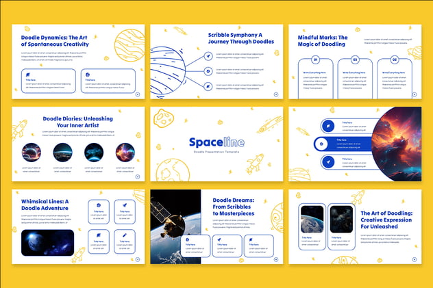 涂鸦创意宇宙科技PPT模板 - PPT派 涂鸦创意宇宙科技PPT模板 - PPT派