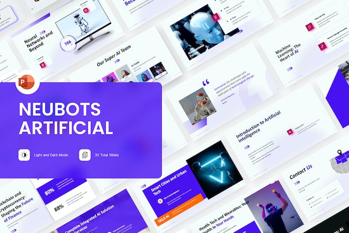 AI科技人工智能chatGPT大模型对话未来科技PPT模板 - PPT派