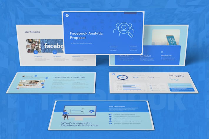 Facebook社交媒体运营推广Keynote模板 - PPT派