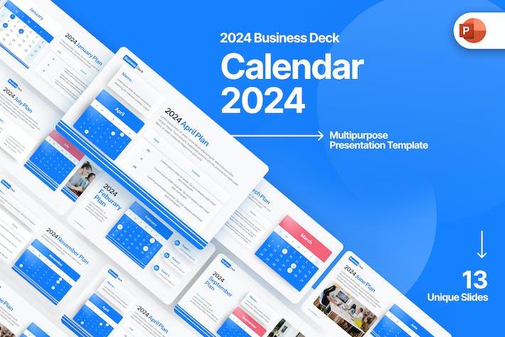 2024年日历表工作计划表PPT模板 - PPT派