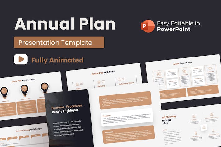 年度计划动画PowerPoint模板 - PPT派