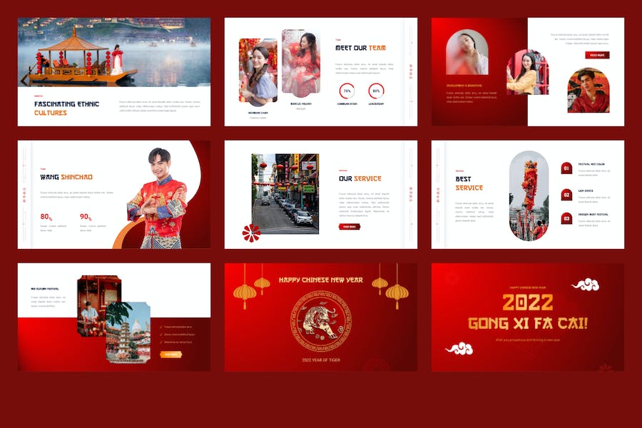 中国新年文化介绍展示PPT模板 - PPT派 中国新年文化介绍展示PPT模板 - PPT派