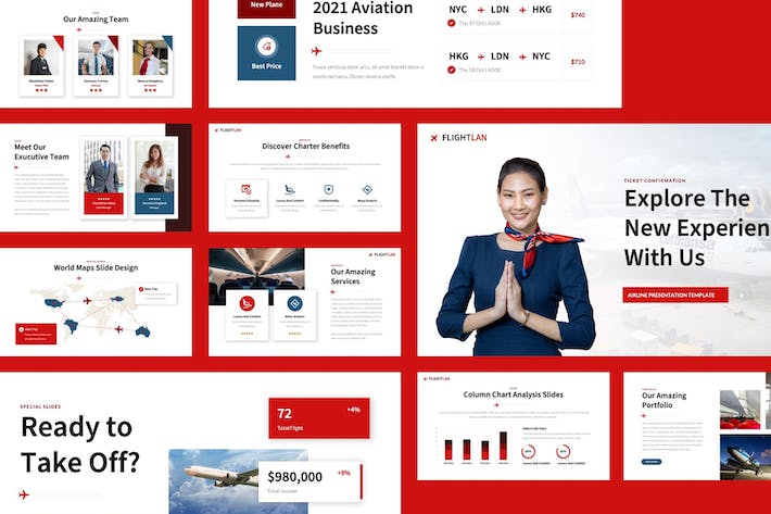 航空公司宣传介绍keynote模板 - PPT派
