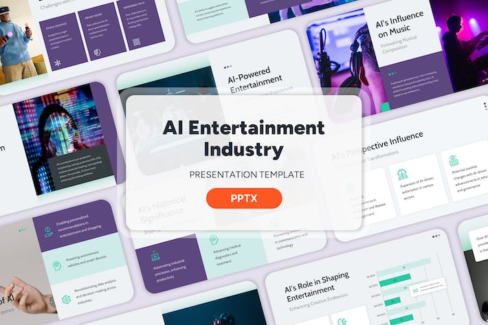 AI技术应用娱乐行业发展趋势PPT模板 - PPT派