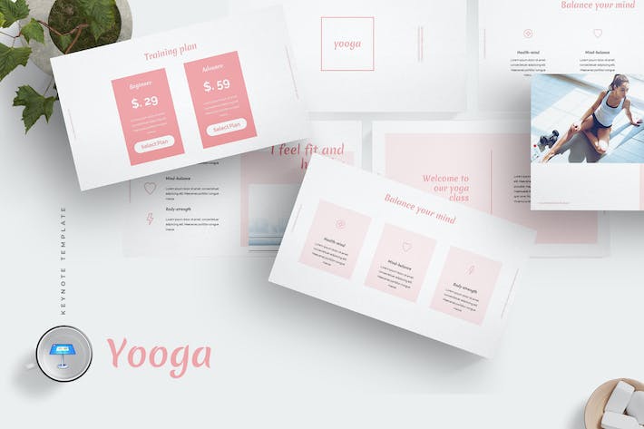 瑜伽行业总结汇报keynote模板 - PPT派