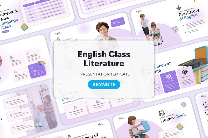 英语文学课程教学设计Keynote模板 - PPT派