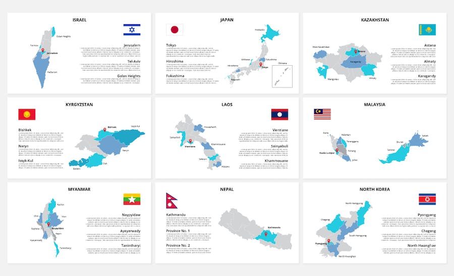 亚洲各个国家地图PPT动画模板 - PPT派 亚洲各个国家地图PPT动画模板 - PPT派