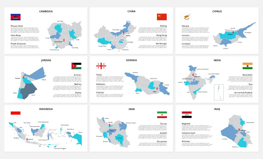 亚洲各个国家地图PPT动画模板 - PPT派 亚洲各个国家地图PPT动画模板 - PPT派