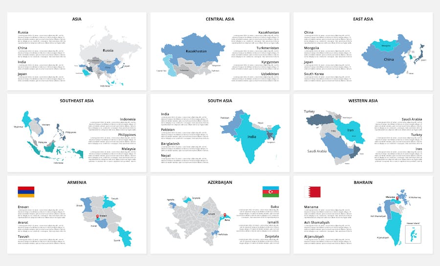 亚洲各个国家地图PPT动画模板 - PPT派 亚洲各个国家地图PPT动画模板 - PPT派