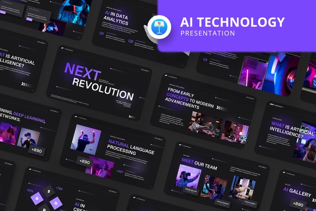 AI技术人工智能设备keynote模板 - PPT派