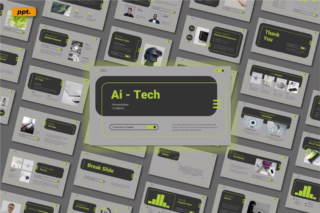 AI技术演示PPT模板 - PPT派