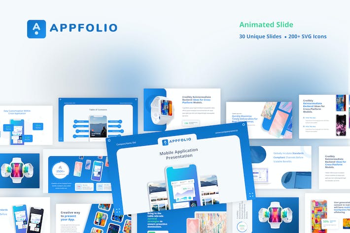 APP开发宣传展示应用程序使用量分析统计PPT模板 - PPT派
