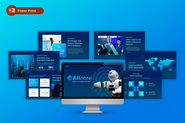 AI科技人工智能PowerPoint模板 - PPT派