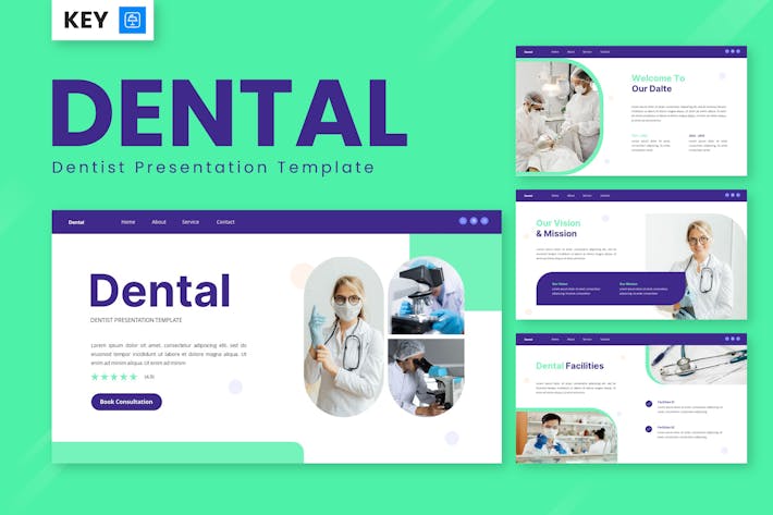 牙科口腔诊所品牌服务Keynote模板 - PPT派 牙科口腔诊所品牌服务Keynote模板 - PPT派