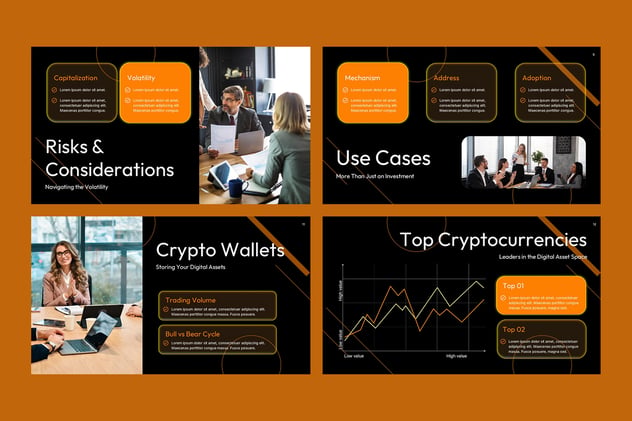 金融科技加密货币行业PPT模板 - PPT派