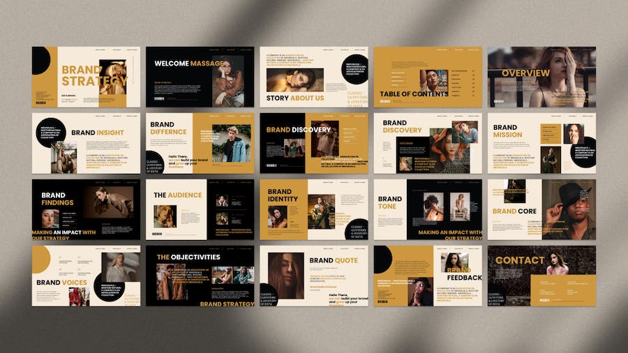 复古暗色品牌战略Keynote主题模板 - PPT派 复古暗色品牌战略Keynote主题模板 - PPT派