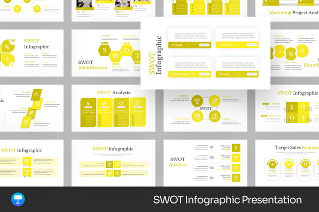 SWOT信息图形keynote模板 - PPT派
