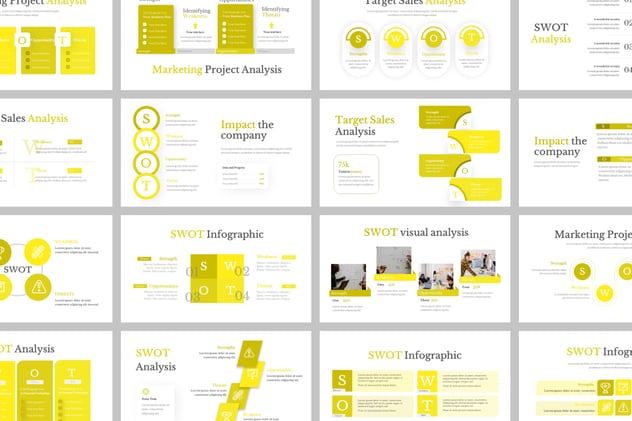 SWOT信息图形keynote模板 - PPT派