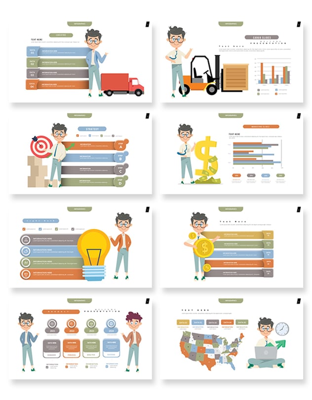 商业卡通人物图形插画keynote模板 - PPT派 商业卡通人物图形插画keynote模板 - PPT派