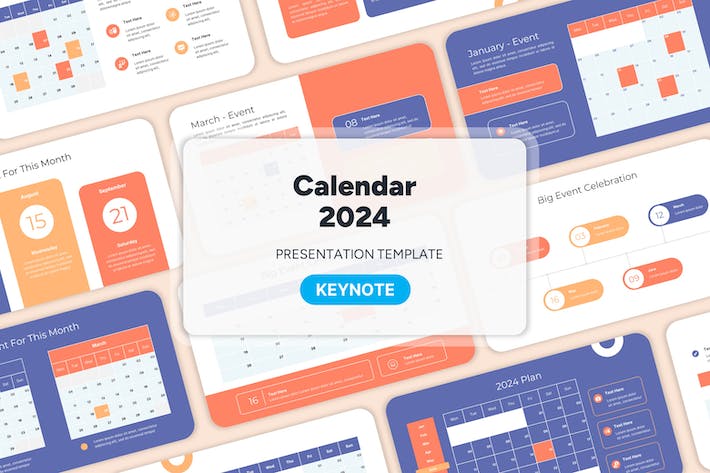 2024时间日历keynote议程安排工作计划keynote模板 - PPT派