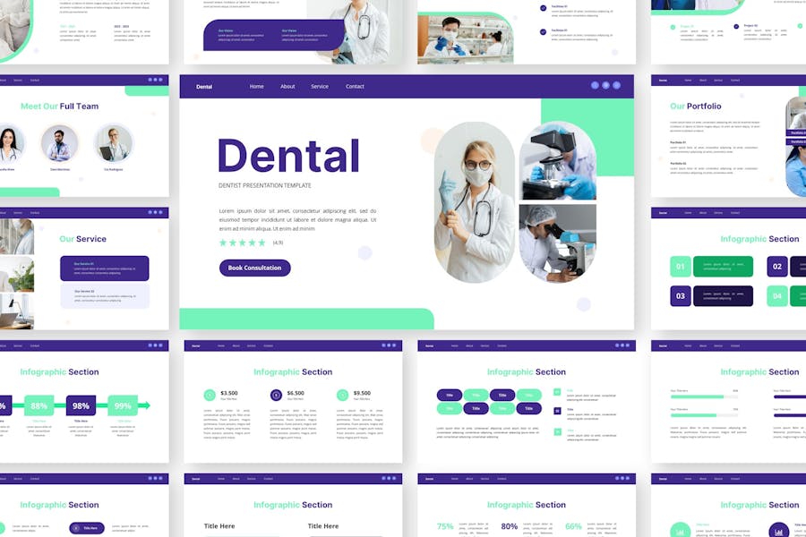 牙科口腔诊所品牌服务Keynote模板 - PPT派 牙科口腔诊所品牌服务Keynote模板 - PPT派