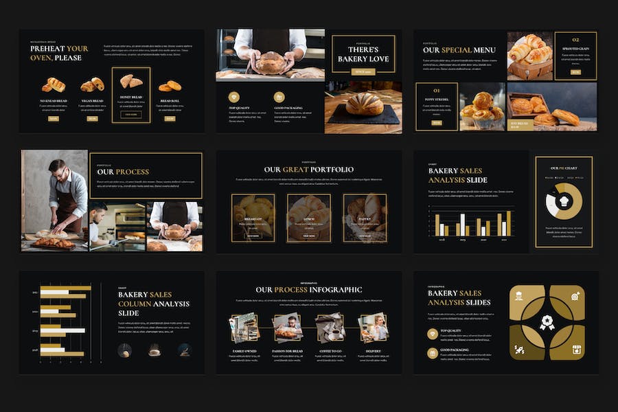 面包房糕点PowerPoint模板 - PPT派 面包房糕点PowerPoint模板 - PPT派