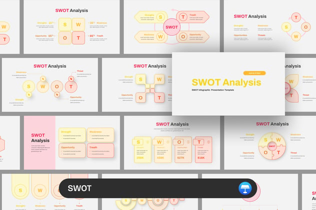 SWOT分析展示图形Keynote模板 - PPT派