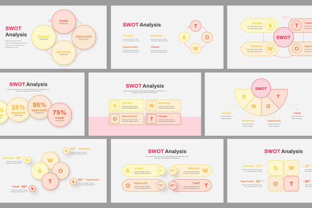 SWOT分析展示图形Keynote模板 - PPT派