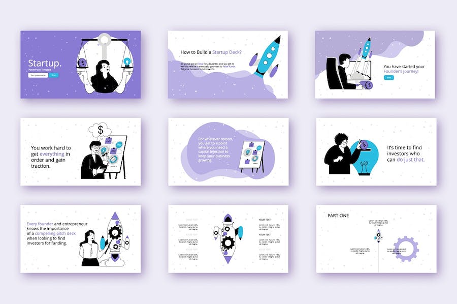 极简矢量插画创业项目规划PPT模板 - PPT派 极简矢量插画创业项目规划PPT模板 - PPT派