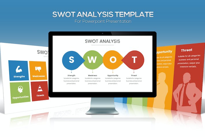 商务企业SWOT分析策略规划数据可视化PPT模板 - PPT派