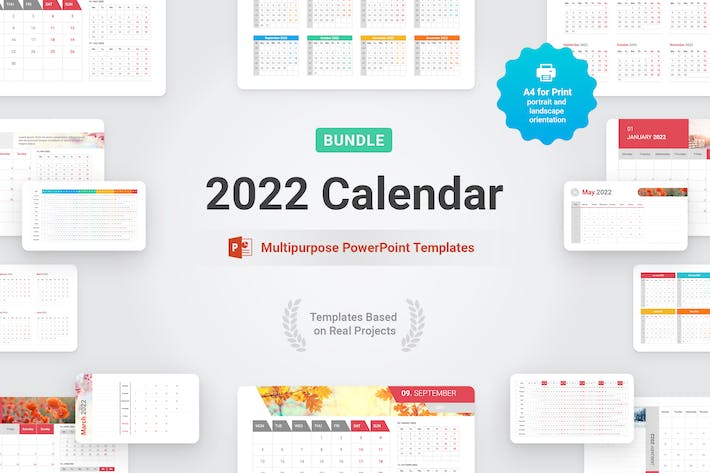 2022年日历PPT模板 - PPT派