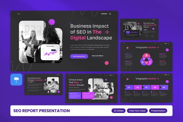 SEO报告业务keynote模板 - PPT派