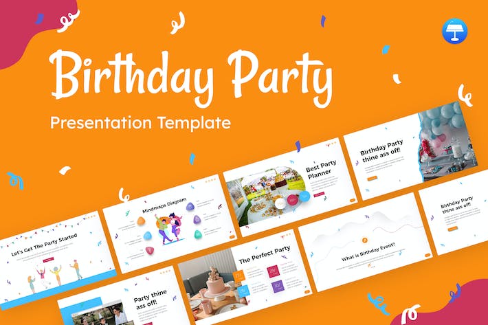 生日派对创意Keynote模板 - PPT派