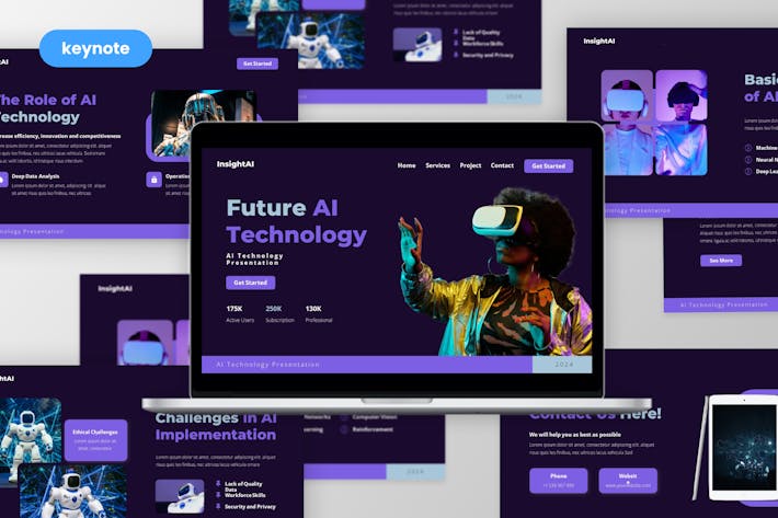 人工智能技术AI虚拟现实keynote模板 - PPT派