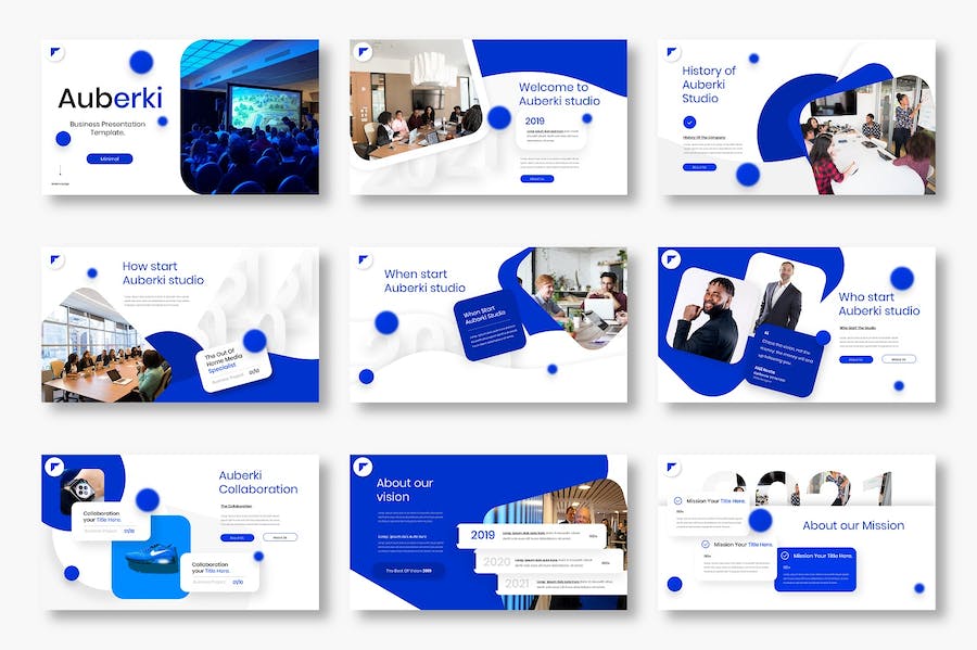蓝色球点缀商务风格通用PPT模板 - PPT派 蓝色球点缀商务风格通用PPT模板 - PPT派