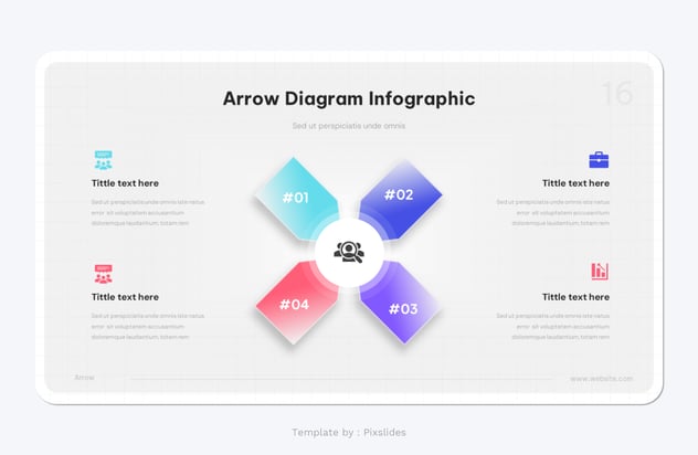 彩色箭头信息图形keynote模板 - PPT派