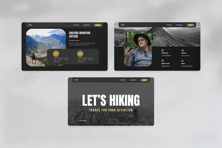 户外远足登山冒险旅行策划Keynote模板 - PPT派
