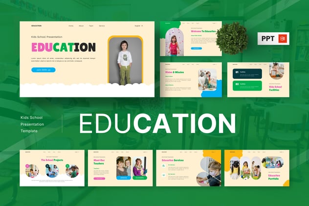 教育儿童学校PPT模板 - PPT派