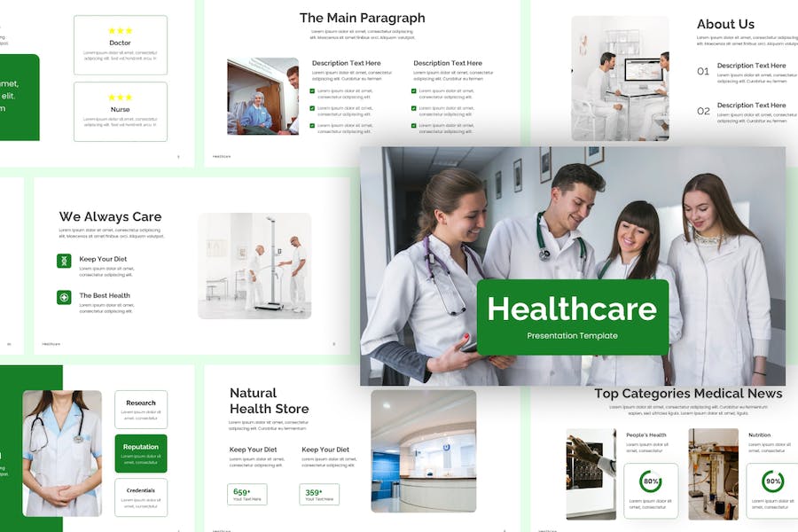 现代医疗健康品牌视觉设计PPT模板 - PPT派 现代医疗健康品牌视觉设计PPT模板 - PPT派