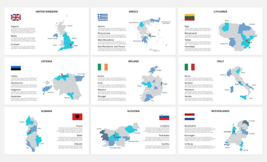 欧洲各个国家地图keynote模板 - PPT派 欧洲各个国家地图keynote模板 - PPT派