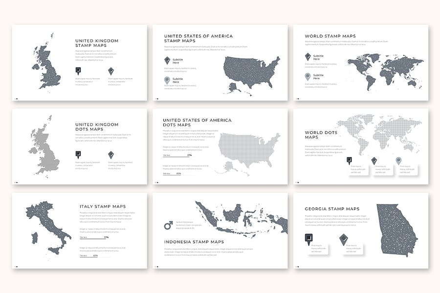 图章地图-PowerPoint-模板 - PPT派 图章地图-PowerPoint-模板 - PPT派
