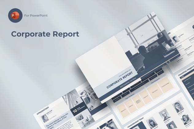 公司年度报告PowerPoint模板 - PPT派