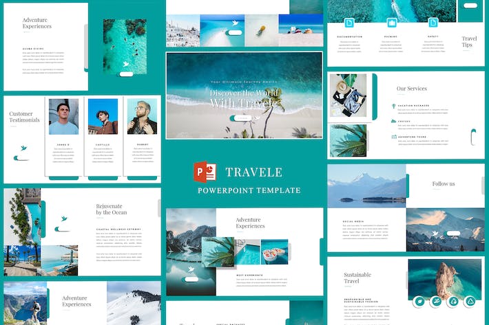 旅游旅行社PowerPoint模板 - PPT派