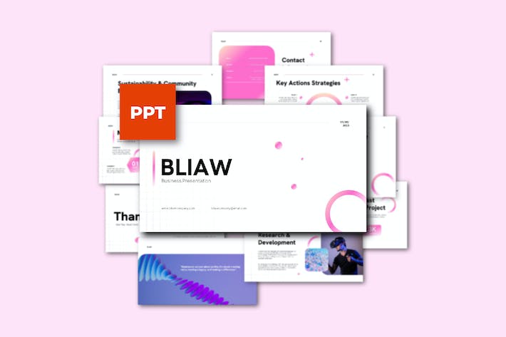 商业年度报告PowerPoint模板 - PPT派