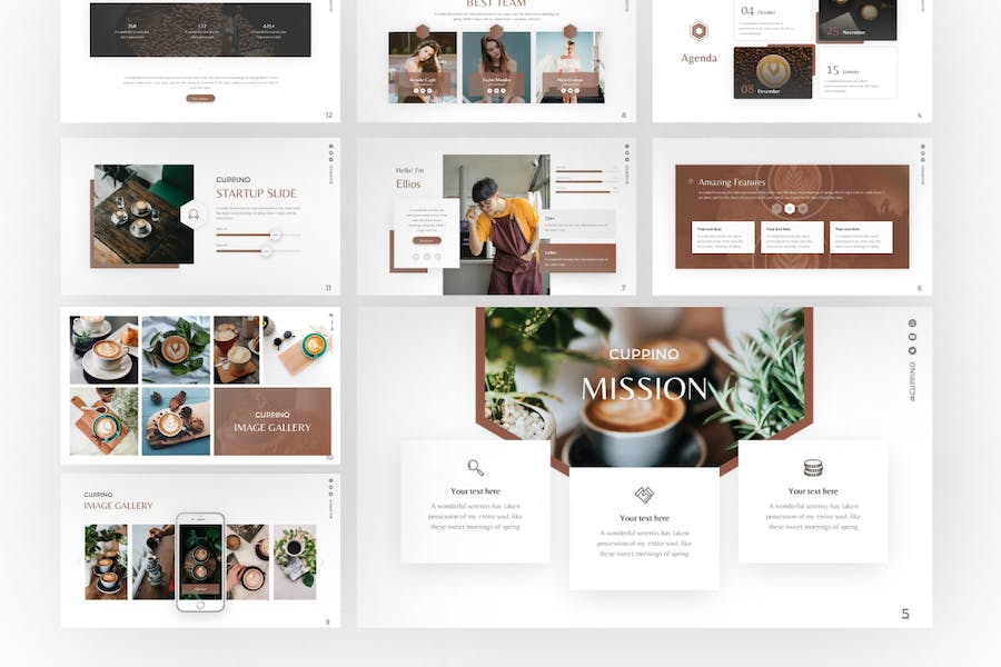 小清新咖啡产品下午茶宣传介绍PPT模板 - PPT派 小清新咖啡产品下午茶宣传介绍PPT模板 - PPT派