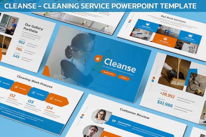 家政清理服务PowerPoint模板 - PPT派
