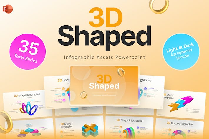 彩色3D立体金字塔层级图步骤信息图形PPT模板 - PPT派