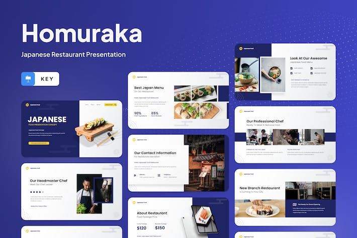 日本料理餐厅品牌形象介绍Keynote模板 - PPT派