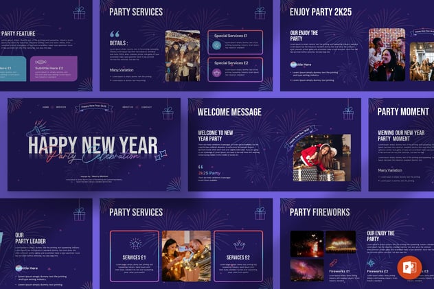 新年快乐PowerPoint模板 - PPT派