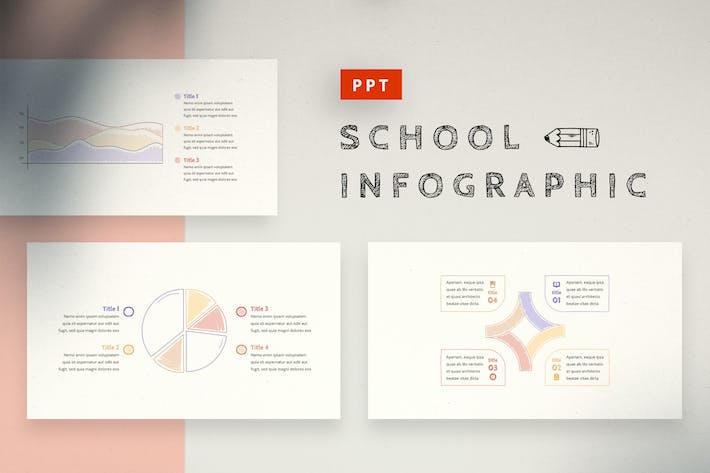 学校-涂鸦-信息图表-幻灯片-模板 - PPT派